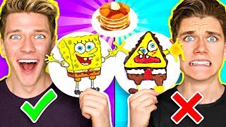 PANCAKE ART CHALLENGE 3 Learn How To Make Spongebob Star Wars Jedi amp Wonder Woman DIY Pancake [upl. by Imoyik157]