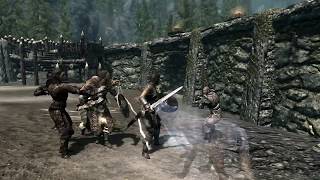 Skyrim Battles  All Original Hirelings vs All Original Housecarls Adept Settings [upl. by Noe]