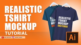 Realistic Tshirt Mockup illustrator cc Demo tutorial [upl. by Strade]