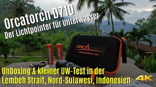 Orcatorch D710 Tauchlampe  Unboxing amp Test in der Lembeh Strait 4K 🔦 Indonesien 2022 [upl. by Anisor]