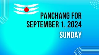 Daily Panchang amp Auspicious Times for September 1 2024  Todays Hindu Calendar amp Shubh Muhurat [upl. by Catto]