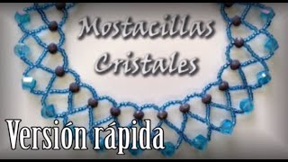 COLLAR DE MOSTACILLAS Y CRISTALES EN VERSIÓN RÁPIDA Curso de bisutería [upl. by Bryant]