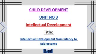 Intellectual Development from Infancy to Adolescence [upl. by Orban597]