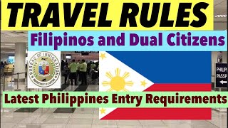 UPDATED TRAVEL REQUIREMENTS FOR FILIPINOS GOING TO PHILIPPINES [upl. by Ennayr73]