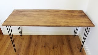 3 STEP DIY INDUSTRIAL HAIRPIN DESK [upl. by Newell]