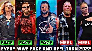 Every WWE Face amp Heel Turns 2022 [upl. by Hollenbeck]