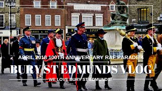 100th Anniversary RAF Parade Bury St Edmunds  VIPs BURY ST EDMUNDS [upl. by Oech]