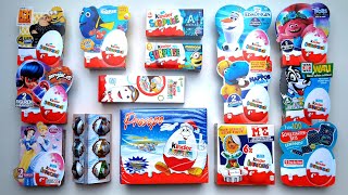 Big unboxing of old Kinder Surprise Eggs quotApplayduquot x 59  1991  2023 [upl. by Eirrab]