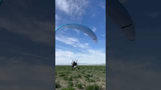 Paramotor trike launch through tall bushes [upl. by Atnomed]