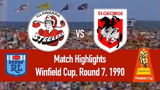 Illawarra Steelers vs St George Dragons  1990 Round 7  HIGHLIGHTS [upl. by Ause]