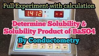 Conductometry Experiment  Determine solubility and solubility product  BScSem5 amp 6MSc [upl. by Akin]