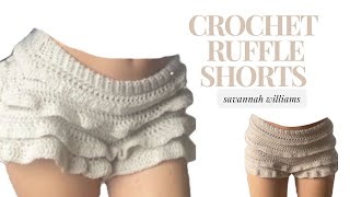 Crochet Ruffle Shorts Tutorial  beginner friendly [upl. by Anima]