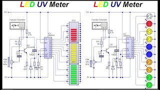 LED amp Barograph Display UV meter circuit and animation [upl. by Ainahtan888]