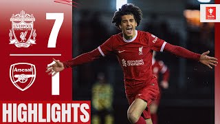 Reds score SEVEN in FA Youth Cup win Liverpool 71 Arsenal  Highlights [upl. by Hsinam]