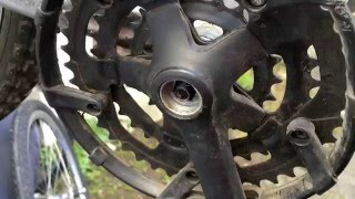 How to disassemble a bike crank with the crank disassembling tool crank set puller diy [upl. by Alegnat]