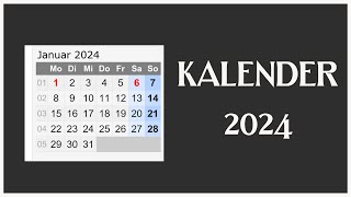 Kalender 2024  GermanyFest mit Feiertagen 2024 [upl. by Radu]