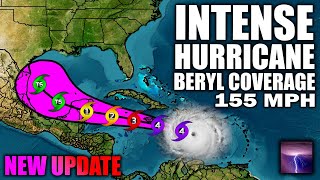 BREAKING NEWS LIVE  Intense Hurricane Beryl Impacting Jamaica NOW [upl. by Willtrude326]