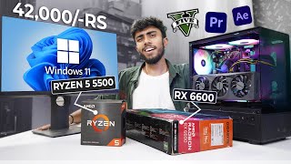 42000RS BEST AMD PC BUILD ⚡️ With 8GB GPU  Best For Gaming amp Editing At Max Settings 🤩 [upl. by Anilek868]