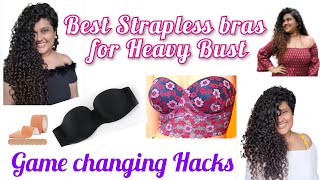 Best Strapless Bra for heavy bust in India  Hack to wear off shoulder [upl. by Acihsay]