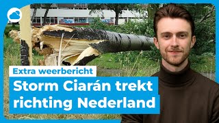 Extra weerbericht storm Ciarán zet koers richting Nederland  Code Oranje [upl. by Anilatsyrc403]