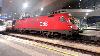 Einfahrt eines IC von Villach Hbf am Wiener Hauptbahnhof [upl. by Eednarb]