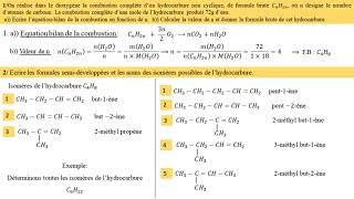 Hydratation dun alcène  combustion complète dun alcène Oxydation ménagée dun alcool  Exo Cor [upl. by Huff]