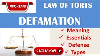 Defamation in Tort Law Meaning Essentials Types amp Defenses [upl. by Fenton]