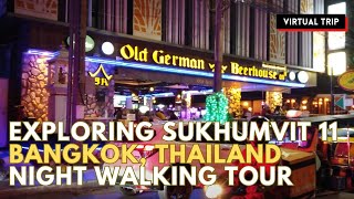 Vibrant nightlife of Sukhumvit 11 in Bangkok Thailand  Night Walking Tour [upl. by Eadas]