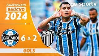 GRÊMIO 6 X 2 SANTA CRUZ  MELHORES MOMENTOS  CAMPEONATO GAÚCHO  geglobo [upl. by Aksehcnarf298]