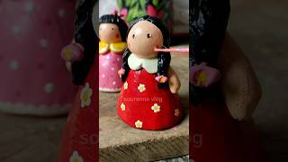 মাটির পুতুলগুলোকে আজ রং করে নিলাম 🎨 art painting clay doll shorts minivlog [upl. by Anikes]