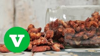 How To Make Honey Roasted Nuts  We ♥ Food 4 [upl. by Aisenat620]