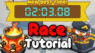 BTD6 Race Tutorial  guide  Quincys Mountain Run [upl. by Steddman]