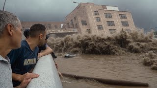 Chaos in China’s Zhashui County Flash Flood Destroys Bridge Traps Vehicles in Raging River [upl. by Notsej]