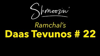 Ramchals Daas Tevunos 22 [upl. by Nnylav]