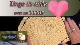 TRICOT Tricoter une LAVETTE avec un COEUR 💗 🐑 [upl. by Conlen]