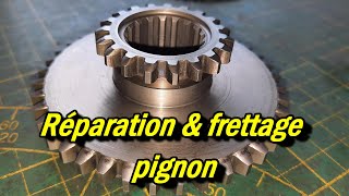 Réparation frettage dun pignon pour fraiseuse Alcera Gambin 120M Gear repair [upl. by Ahsiret]