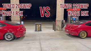 Tuned RSX TypeS Red vs FBO Tuned 229whp RSX TypeS Red [upl. by Annayhs]