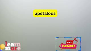 How to Pronounce apetalous [upl. by Okeim]