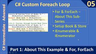 Custom Foreach amp About the Example  Part 1  C Advanced 05 [upl. by Ecirtra]