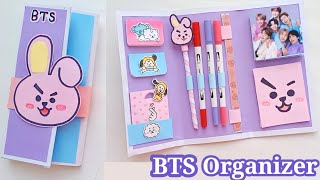 how to make BTS folder organizer  Diy folder organizer paper craftback to school  paper folder [upl. by Thisbee]