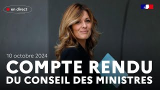 Compte rendu du Conseil des ministres du 10 octobre 2024 [upl. by Dulci]