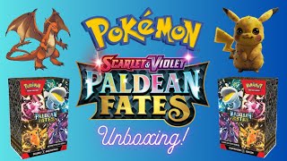 POKEMON PALDEAN FATES Unboxings Multiple Scarlet amp Violet Pokemon Paldean Fates Boxes Pokemon [upl. by Siloa]