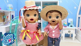 BABY ALIVE GÊMEOS LAURINHA E FELIPINHO VÃO PRA FESTA JUNINA NA ESCOLA [upl. by Valeria]