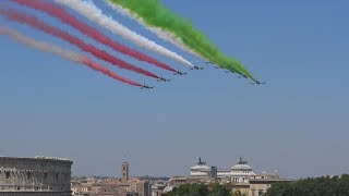 SORVOLO FRECCE TRICOLORI  ROMA 2 GIUGNO 2017 [upl. by Llerahs]