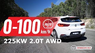 2019 BMW X2 M35i 0100kmh amp engine sound [upl. by Ahsuoj]