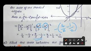 B1 Maths Complimentary Area between Intersecting graphs [upl. by Munmro]