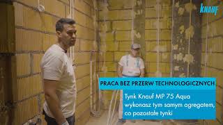 Tynk gipsowy do pomieszczeń wilgotnych  KNAUF MP 75 AQUA  Knauf [upl. by Leitman]