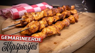 Gemarineerde kipspiesjes van de BBQ  Een simpel en makkelijk recept  NasQ BBQ [upl. by Dympha]