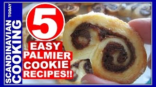 5 Easy 🍪 4 Ingredients 🎉 Palmier Cookie Recipes [upl. by Seys]