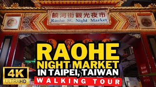 Exploring the Famous RAOHE NIGHT MARKET in TAIPEI TAIWAN Walking Tour 🇹🇼 [upl. by Nosnorb]